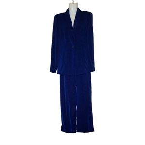 Blue pant suit